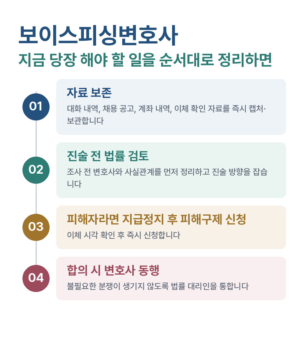 보이스피싱변호사 지금 당장 해야 할 일을 순서대로 정리하면